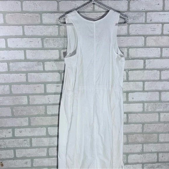 Eileen Fisher White Organic Cotton Drawstring Sleeveless Dress Size S - Picture 9 of 11